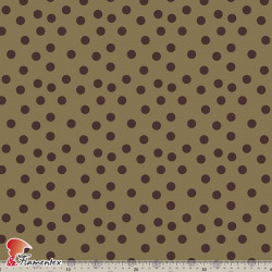 Tejido de poliéster. Estampado de lunares pequeños de 1,30 cm.
