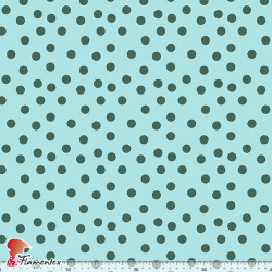 Tejido de poliéster. Estampado de lunares pequeños de 1,30 cm.
