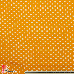Viscosa. Tejido fino con mucha caída estampado lunares de 0,60 cms.