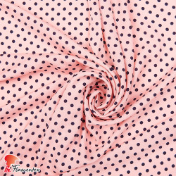 Viscosa. Tejido fino con mucha caída estampado lunares de 0,60 cms.