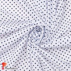 Tejido de algodón con estampado de lunares de 0,50 cm.