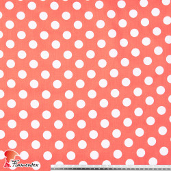 Tejido de algodón con estampado de lunares de 2 cm.