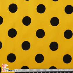 MADISON FLOSAR D/3. Stretch satin fabric with flocked polka dots. Ideal for fitted flamenco dresses.