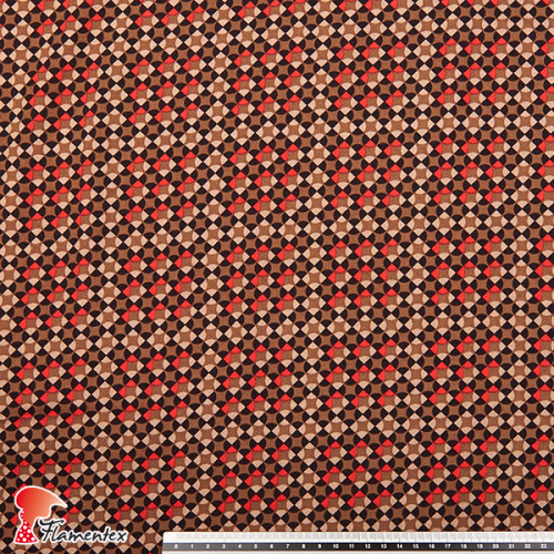 Viscosa. Tejido fino con mucha caída. Estampado geométrico.