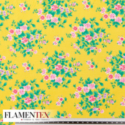 Viscosa. Tejido fino con mucha caída. Estampado de flores pequeñas.