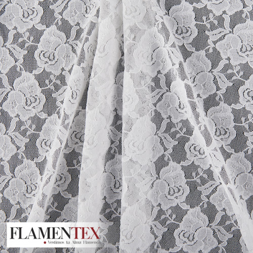 Tejido de blonda elástica.