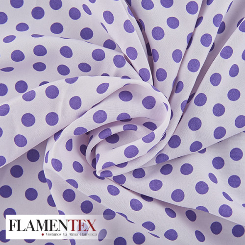 BASICO STRECH EST. BULERIA PQ. Tejido de poliéster. Estampado de lunares pequeños de 1,30 cm.OEKO-TEX Standard 100