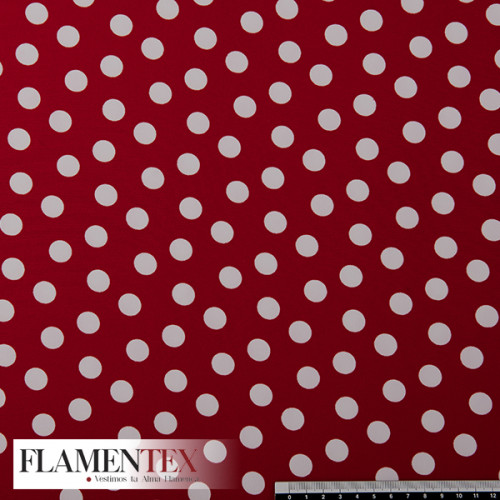 NATASHA. Tela de crespón con mucha caída, perfecta para trajes de flamenca. Estampado lunares de 1,50 cm.