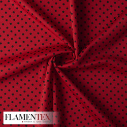 Tejido de punto especial para faldas de ensayo. Lunares de 2 mm.