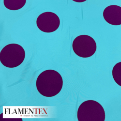 NIDIA FLOCADO *MATE*. Tejido de raso elástico lunares.