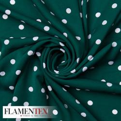 Tela de crespón con estampado de lunares de 1,00 cms.