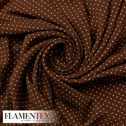 Tejido de crespón suave con elastano. Estampado de lunares de 2,00 mm.