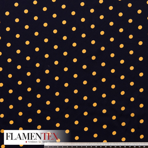 Tejido de crespón suave con elastano. Estampado de lunares de 0,90 cm.
