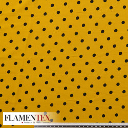 Tejido de crespón suave con elastano. Estampado de lunares de 0,80 cm.