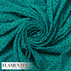 Tejido finito estampado con lunares de 4,00 mm.