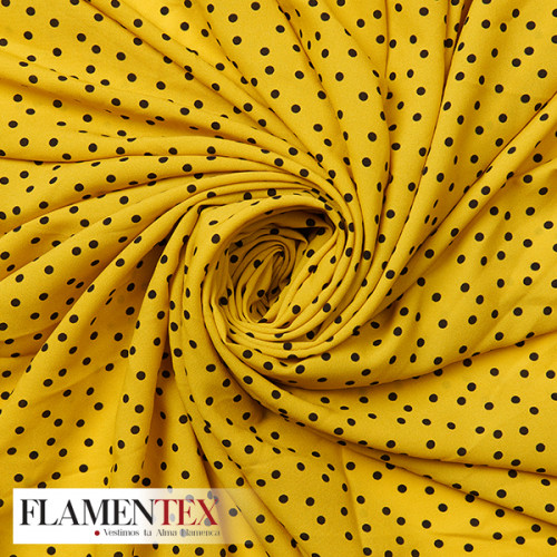 Tejido finito estampado con lunares de 4,00 mm.