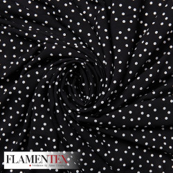 Tejido finito estampado con lunares de 4,00 mm.