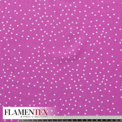 Tejido suave con caída y estampado de lunares pequeños desordenados de 0,30 cm.