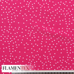 Tejido suave con caída y estampado de lunares pequeños desordenados de 0,30 cm.