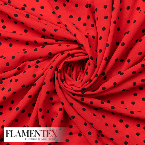 Tejido tipo georgette estampado de lunares de 1.02 CM.