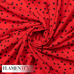 Tejido tipo georgette estampado de lunares de 1.02 CM.