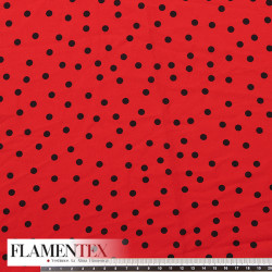 Tejido tipo georgette estampado de lunares de 1.02 CM.