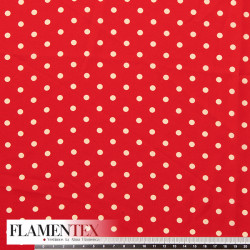 Tejido tipo georgette. Estampado de lunares de 0,50 cm.