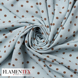 Tejido arrugado estampado con lunares de 0,90 cm.