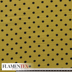 Tejido arrugado estampado con lunares de 0,90 cm.