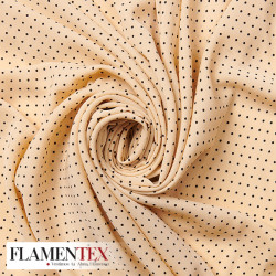 Tejido de crespón suave con elastano. Estampado de lunares de 2,00 mm.