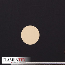 Tejido tipo georgette. Estampado de lunares de 7,50 cm.
