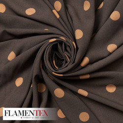 Tejido tipo georgette. Estampado de lunares de 2,00 cm.