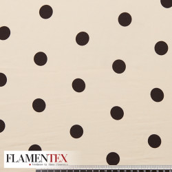 Tejido tipo georgette. Estampado de lunares de 2,00 cm.