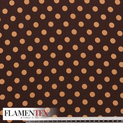 Tejido tipo georgette. Estampado de lunares de 1,00 cm.