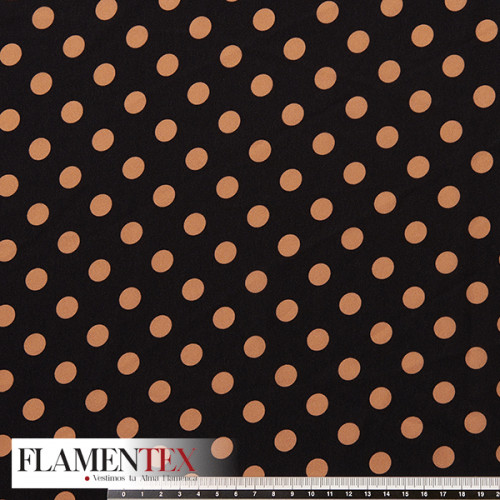 Tejido tipo georgette. Estampado de lunares de 1,00 cm.