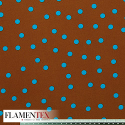 Tejido tipo georgette. Estampado de lunares de 1,00 cm.