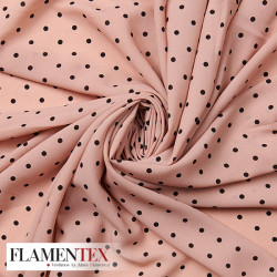 Tejido tipo georgette. Estampado de lunares de 0,40 cm.