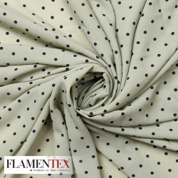 Tejido tipo georgette. Estampado de lunares de 0,40 cm.