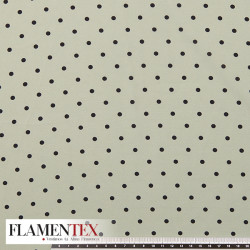 Tejido tipo georgette. Estampado de lunares de 0,40 cm.