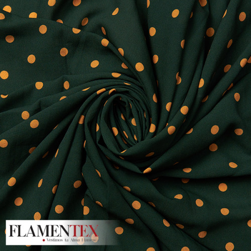 Tejido finito estampado con lunares de 0,80 cm.