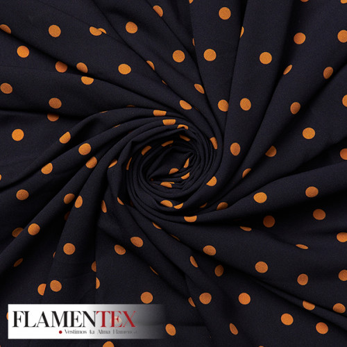 Tejido finito estampado con lunares de 0,80 cm.
