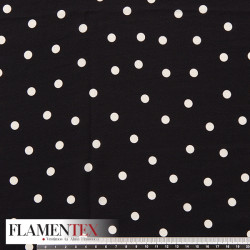 Tejido finito estampado con lunares de 0,80 cm.