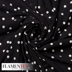 Tejido finito estampado con lunares de 0,80 cm.