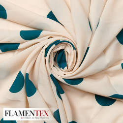 Tejido finito estampado con lunares grandes de 4.50 cm.