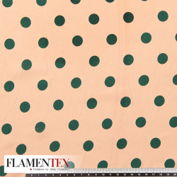 Tejido tipo georgette. Estampado de lunares de 1,50 cm.