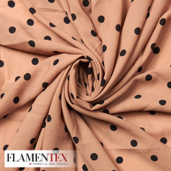Tejido tipo georgette. Estampado de lunares pequeños de 3,00 mm.
