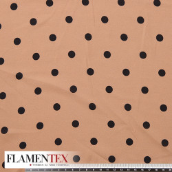 Tejido tipo georgette. Estampado de lunares pequeños de 3,00 mm.