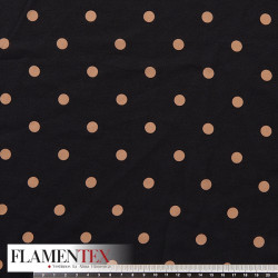 Tejido tipo georgette. Estampado de lunares pequeños de 3,00 mm.