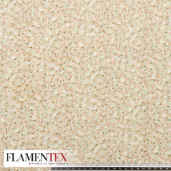 Tejido de plumeti con rayas de vainica. Estampado de flores.