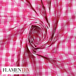 Tejido de Vichy 10 mm. estampado de lunares de 1,50 cms. aprox.